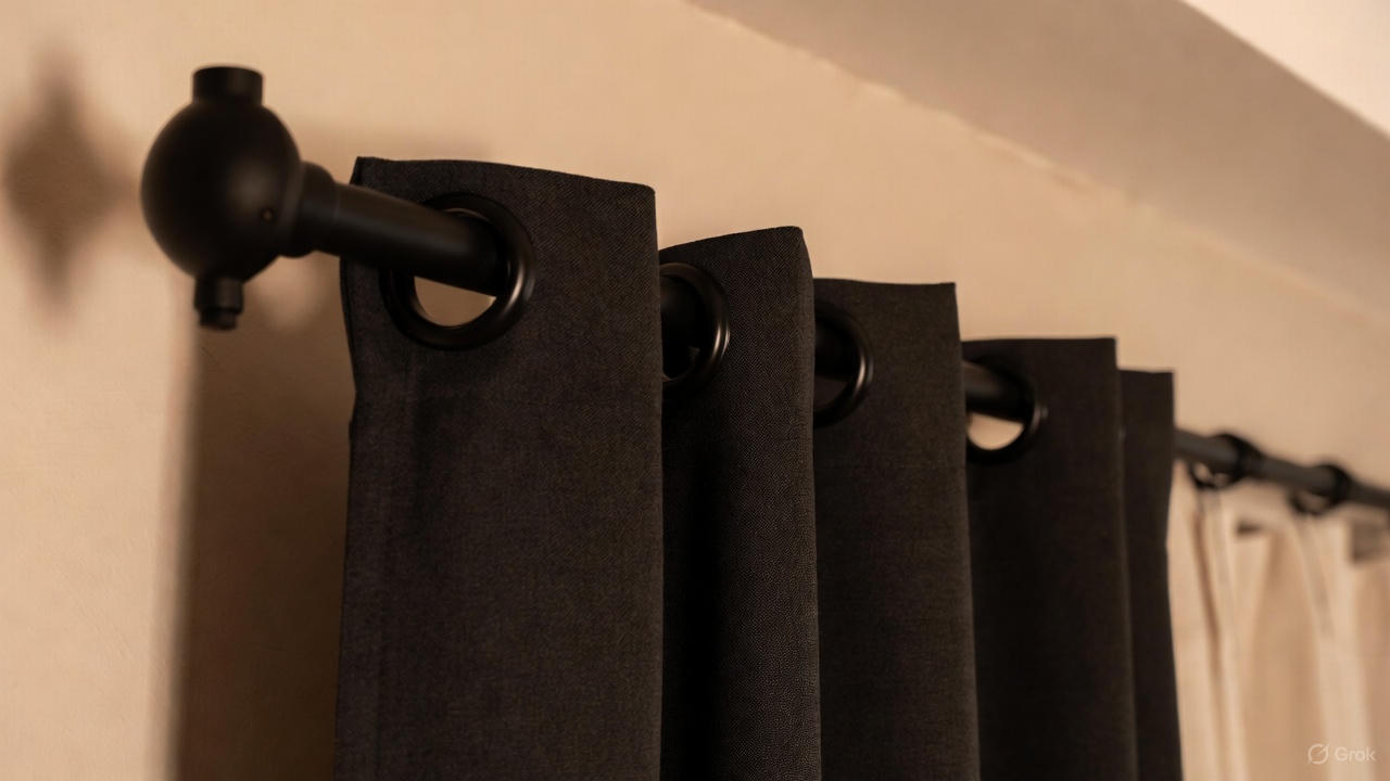 best blackout curtain rod