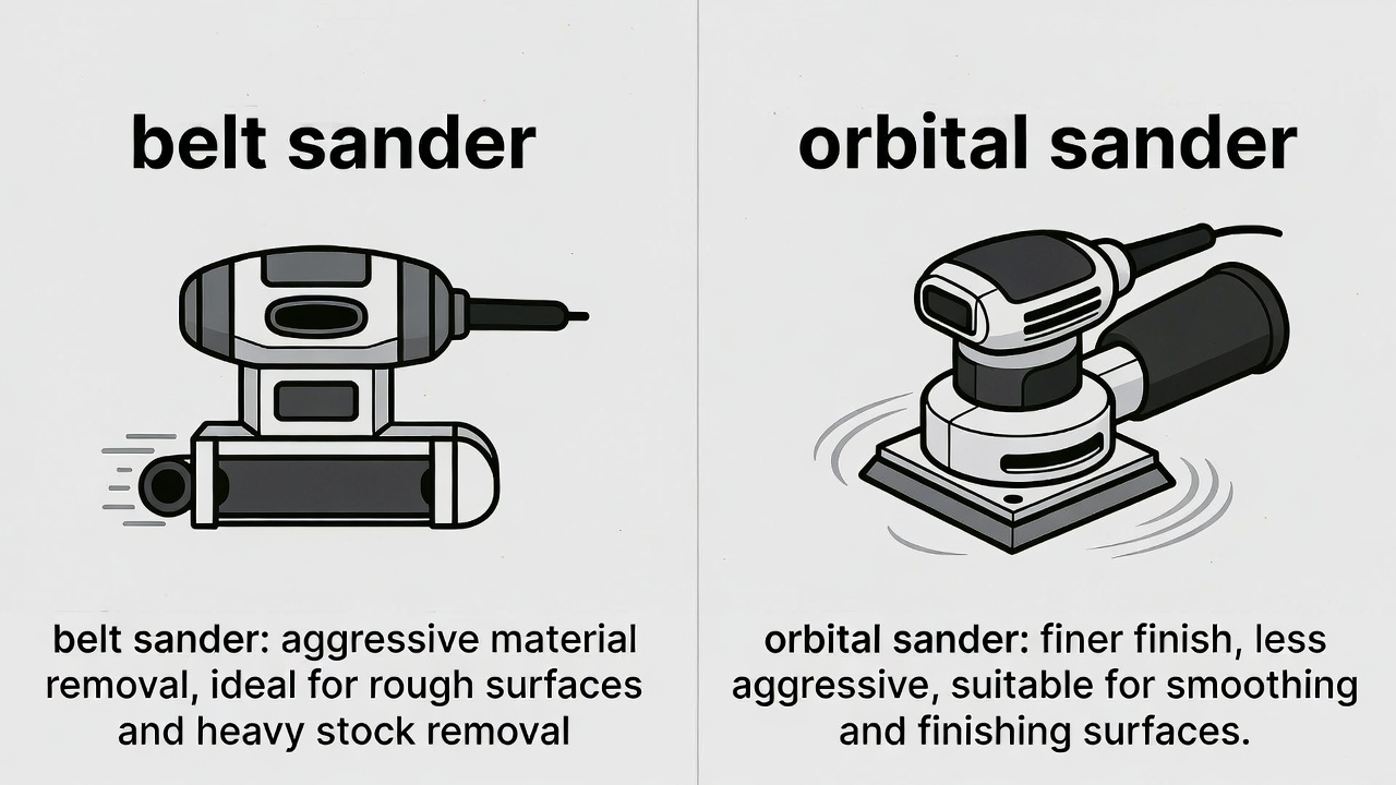 Belt Sander vs Orbital Sander