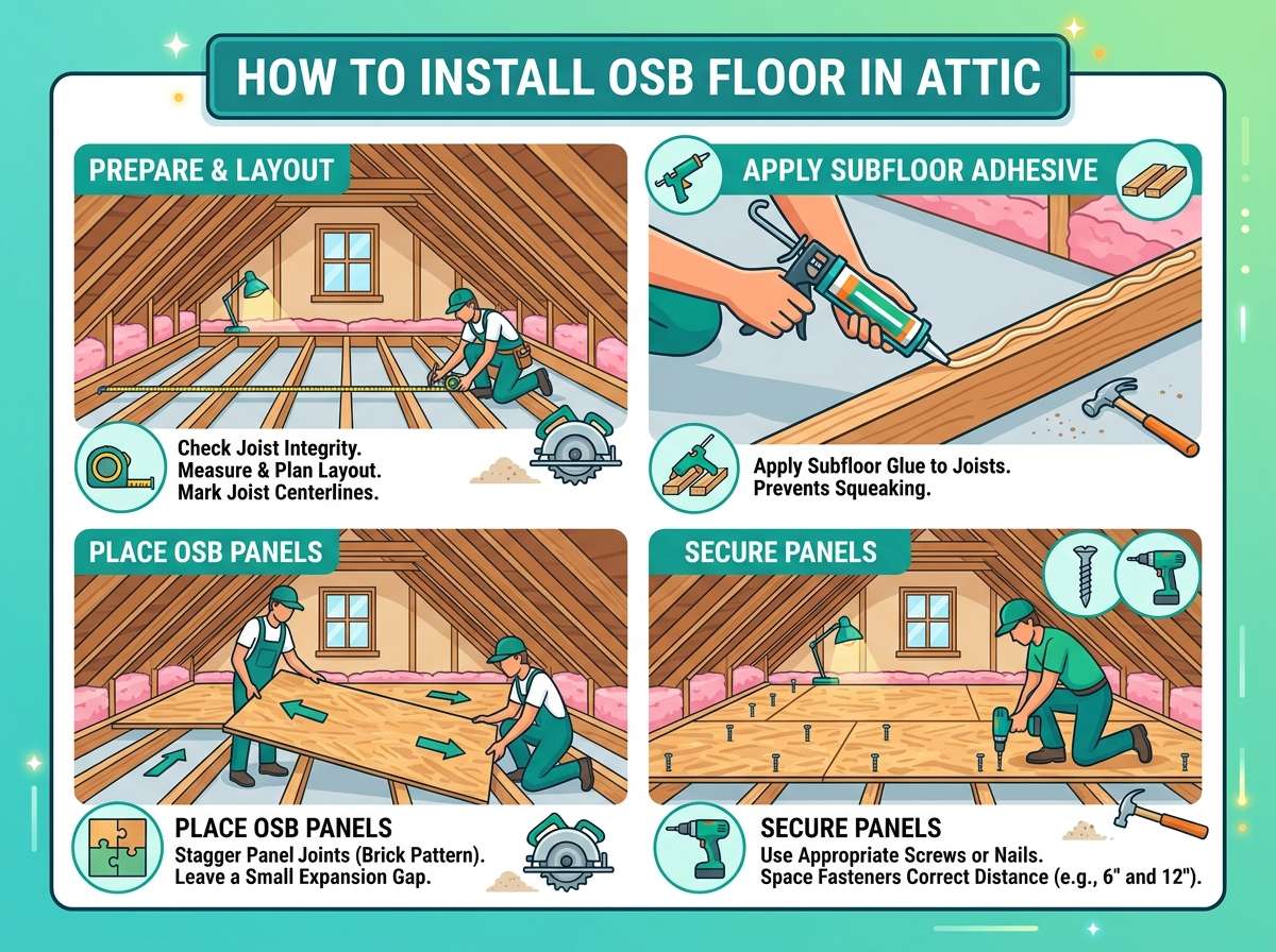 How to Install OSB Floor in Attic