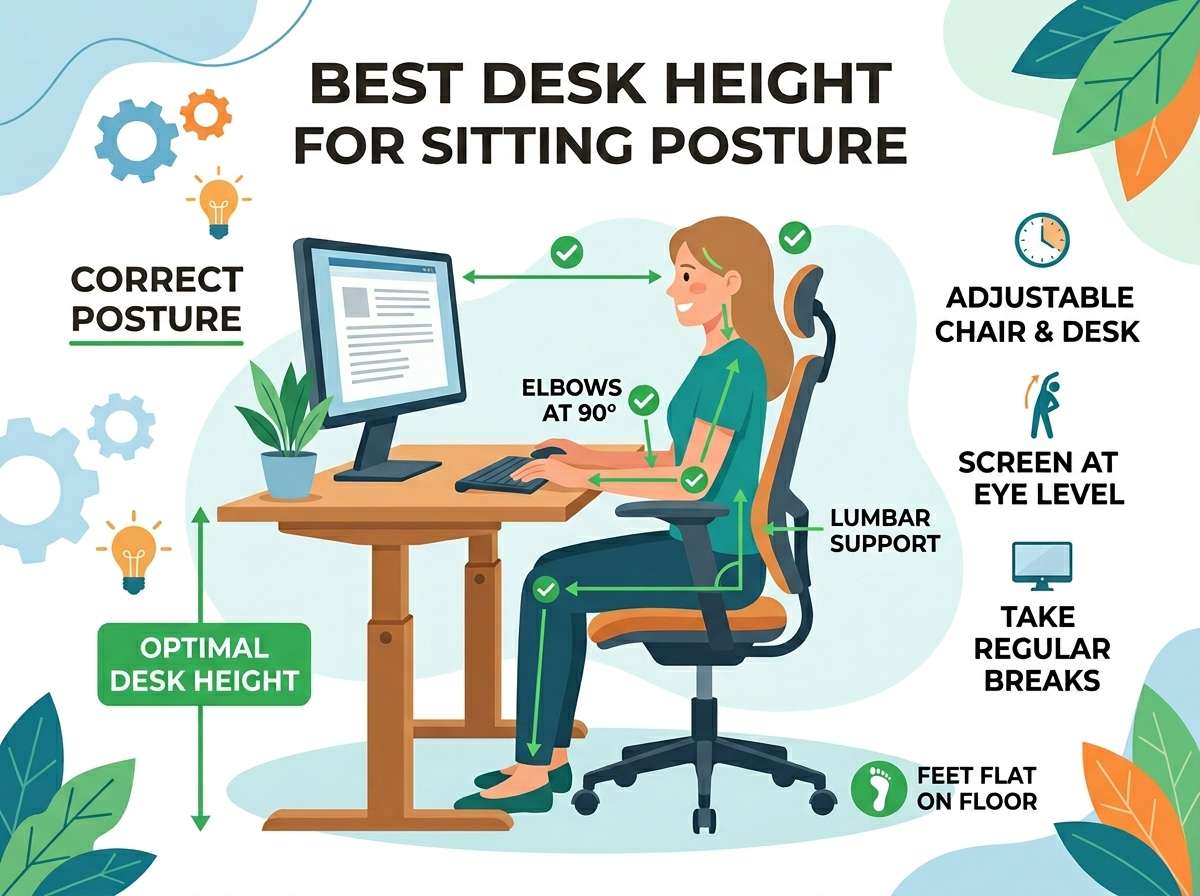 The Best Desk Height for Sitting Posture