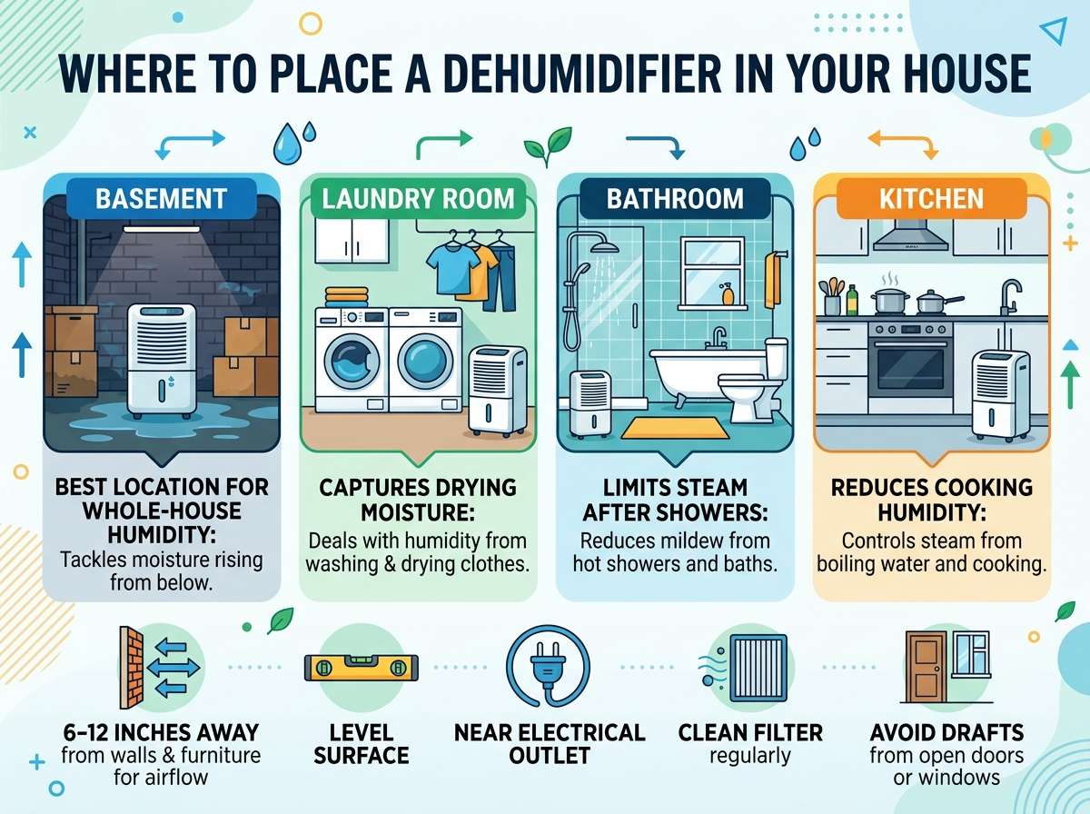 Where to Place a Dehumidifier in Your House