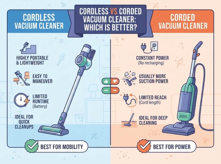 Cordless vs Corded Vacuum Cleaner