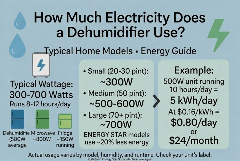 How Much Electricity Does a Dehumidifier Use