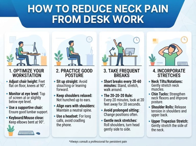 How to Reduce Neck Pain From Desk Work