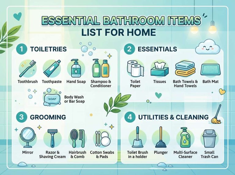 Essential Bathroom Items List for Home