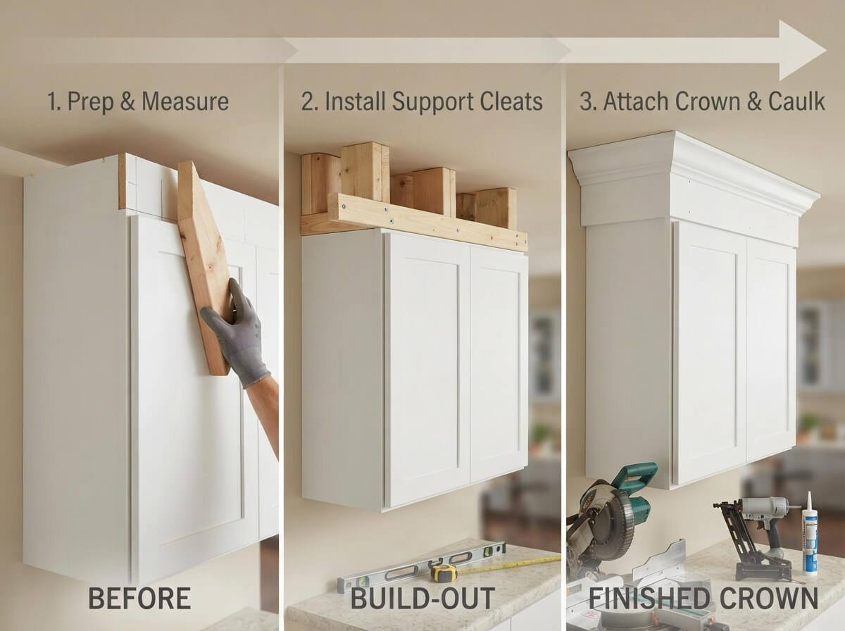 How to Add Crown Molding to Cabinets