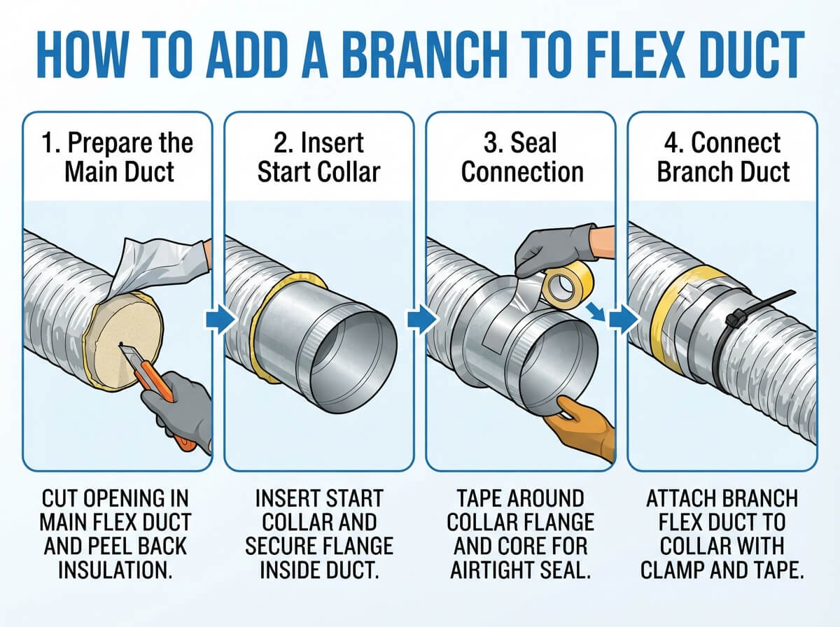 How to Add a Branch to Flex Duct